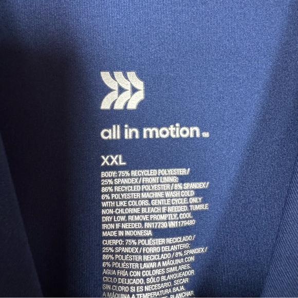 Target All in Motion Tank Top Cropped Bra Longline Solid Dark Navy Blue Fitted - Picture 5 of 5